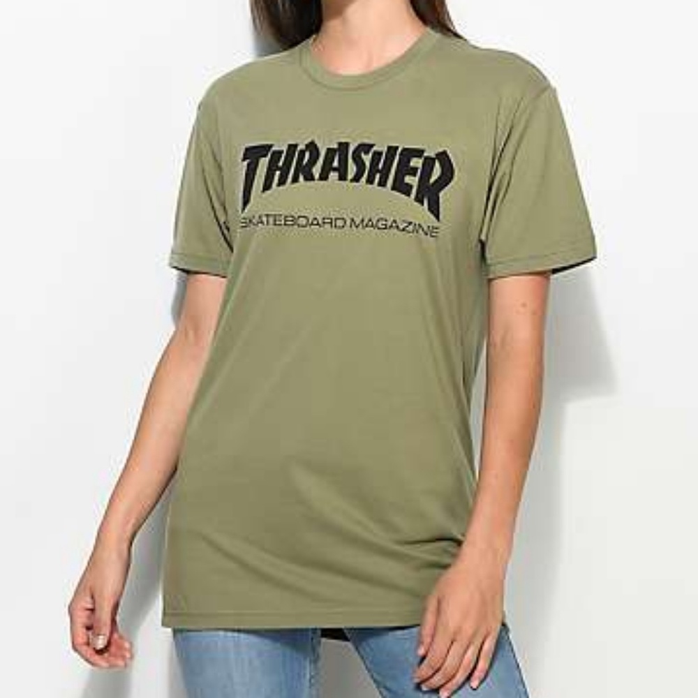 Olive Green Thrasher T-Shirt